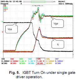 在单个IGBT打开门驱动操作