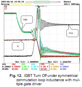 IGBT关在对称变换环形电感与多个门驱动器